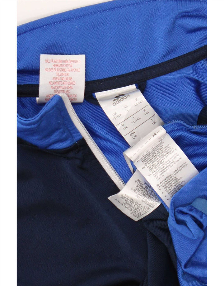 Giacca da tuta da ragazzo Adidas 13-14 anni in poliestere color block blu