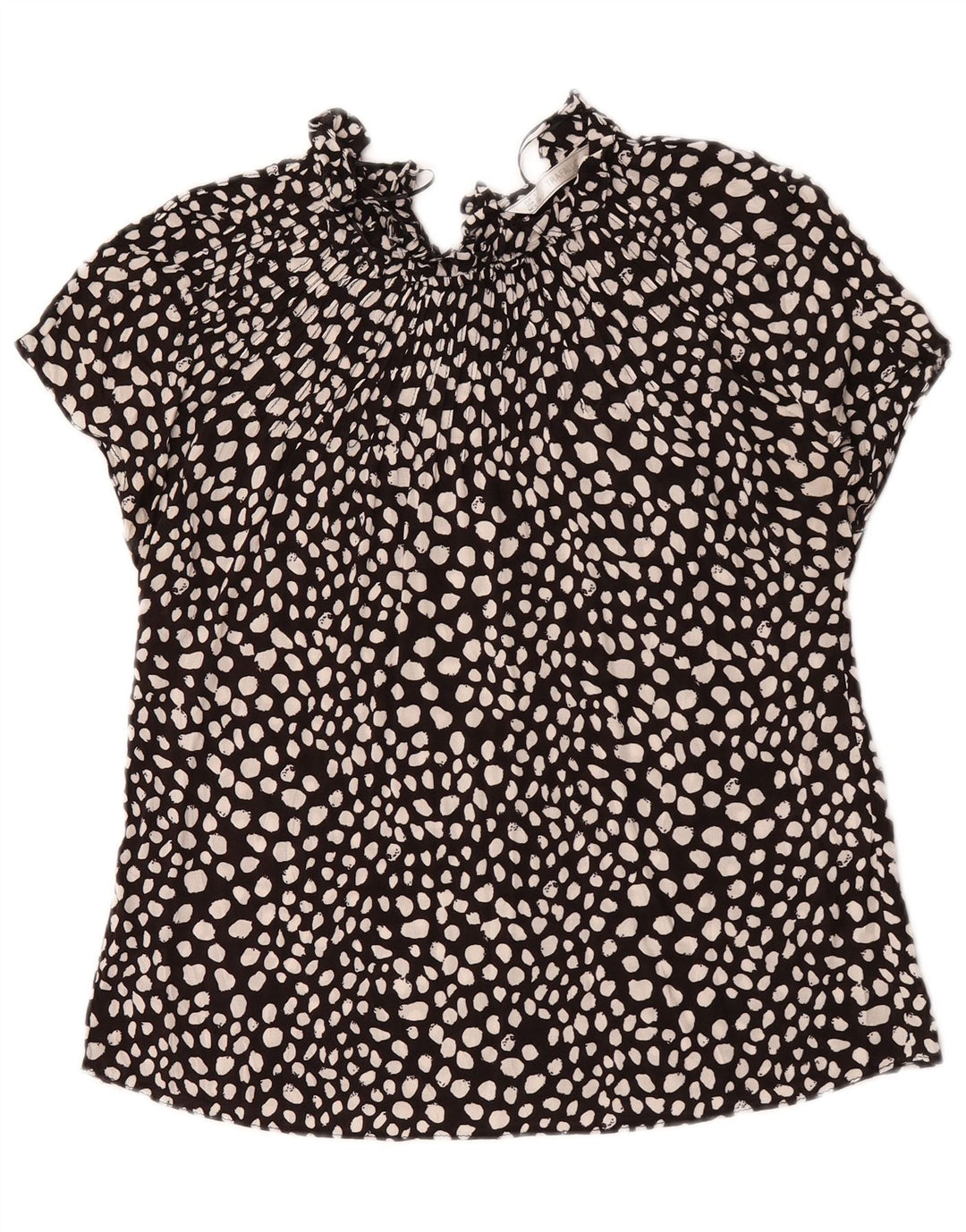 Camicetta Zara da donna Top UK 10 piccola viscosa maculata nera