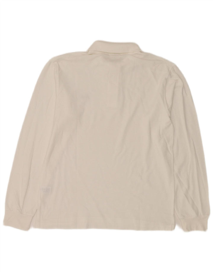 Polo LACOSTE da uomo a maniche lunghe taglia 3 piccola in cotone bianco