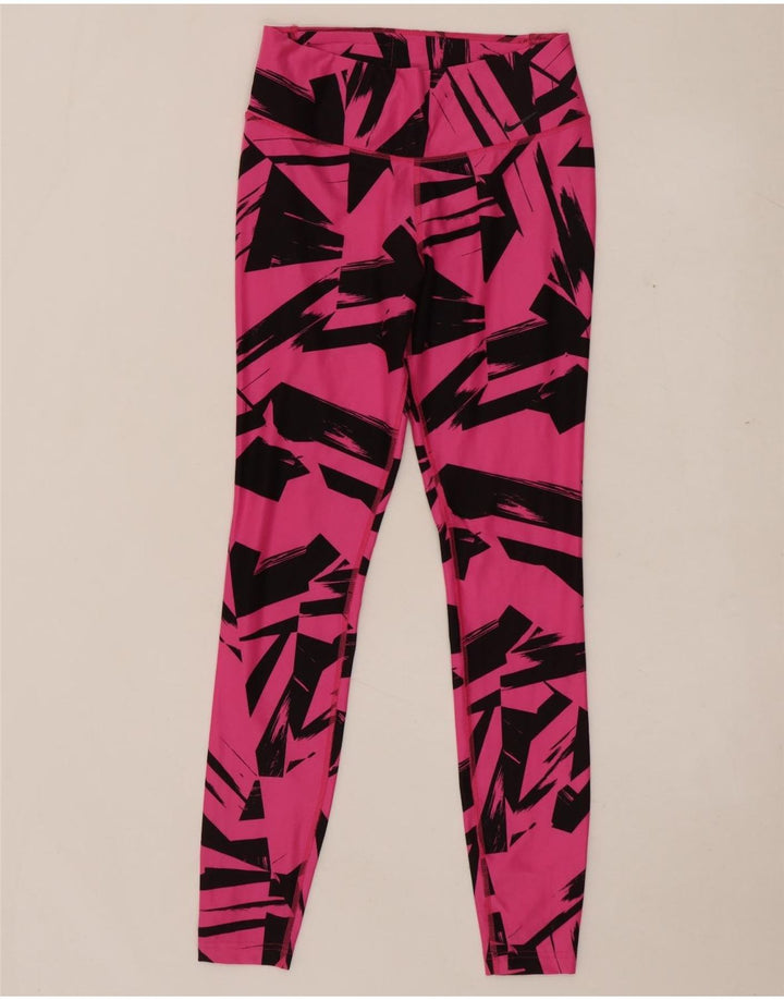 Leggings Dri Fit da donna NIKE UK 10 piccolo poliestere geometrico rosa