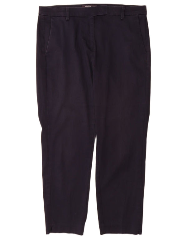 Pantaloni da abito dritti da donna Marks & Spencer UK 14 Large W34 L28 Blu navy