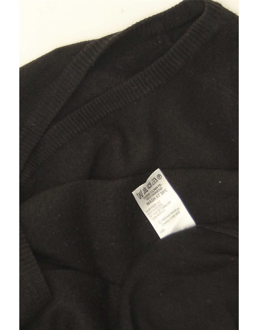 Maglione maglione con scollo a V da uomo Marks & Spencer XL acrilico nero