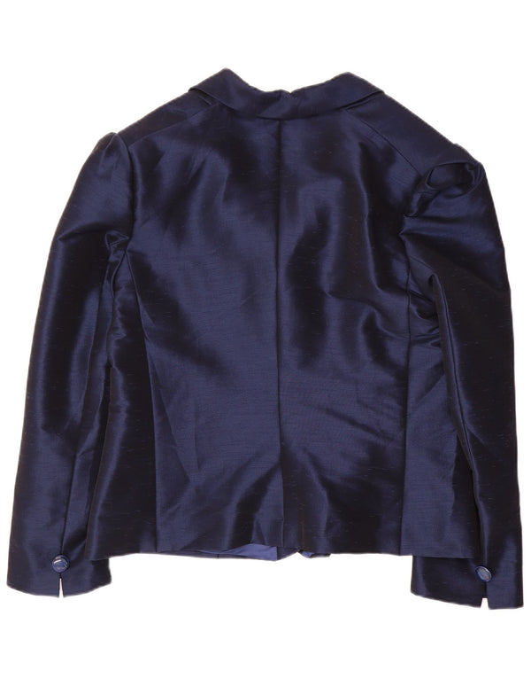 LUCIANO SOPRANI Giacca blazer a 4 bottoni da donna UK 16 Large Blu Navy