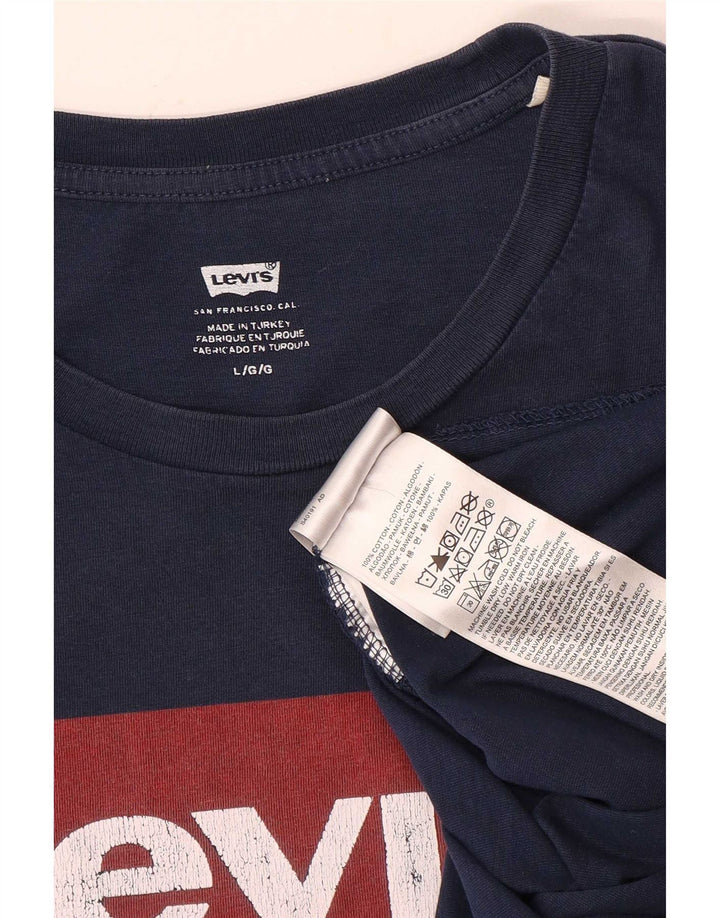 T-shirt grafica da uomo Levi's Top Large in cotone blu navy