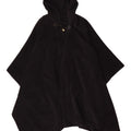 Cappotto poncho vintage con cappuccio da donna, taglia unica, nero