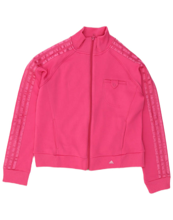 Giacca da tuta da donna Adidas UK 14 poliestere rosa medio