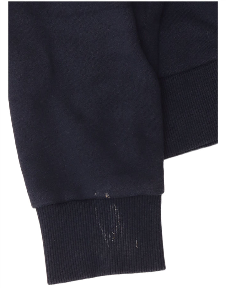 Maglione con cappuccio grafico da donna SUPERDRY UK 16 grande cotone blu navy