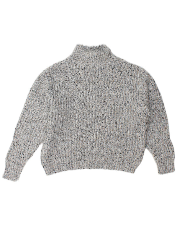 Marks & Spencer Womens Turtle Neck Jumper Sweater UK 6 XS Grey Flecked