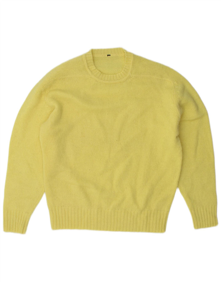 Maglione vintage da uomo girocollo giallo medio