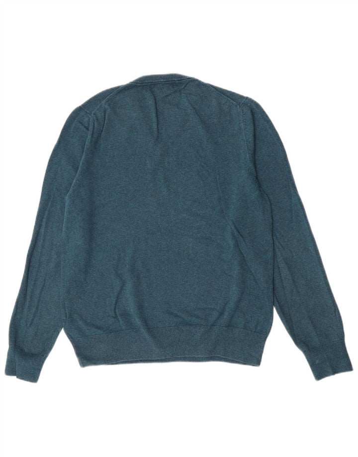 Maglione da uomo con scollo a V Marks & Spencer in cotone verde medio