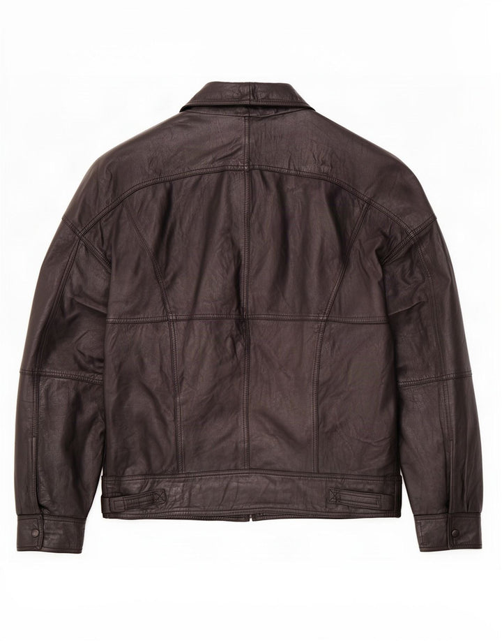 Giacca in pelle vintage da uomo IT 52 XL Nera