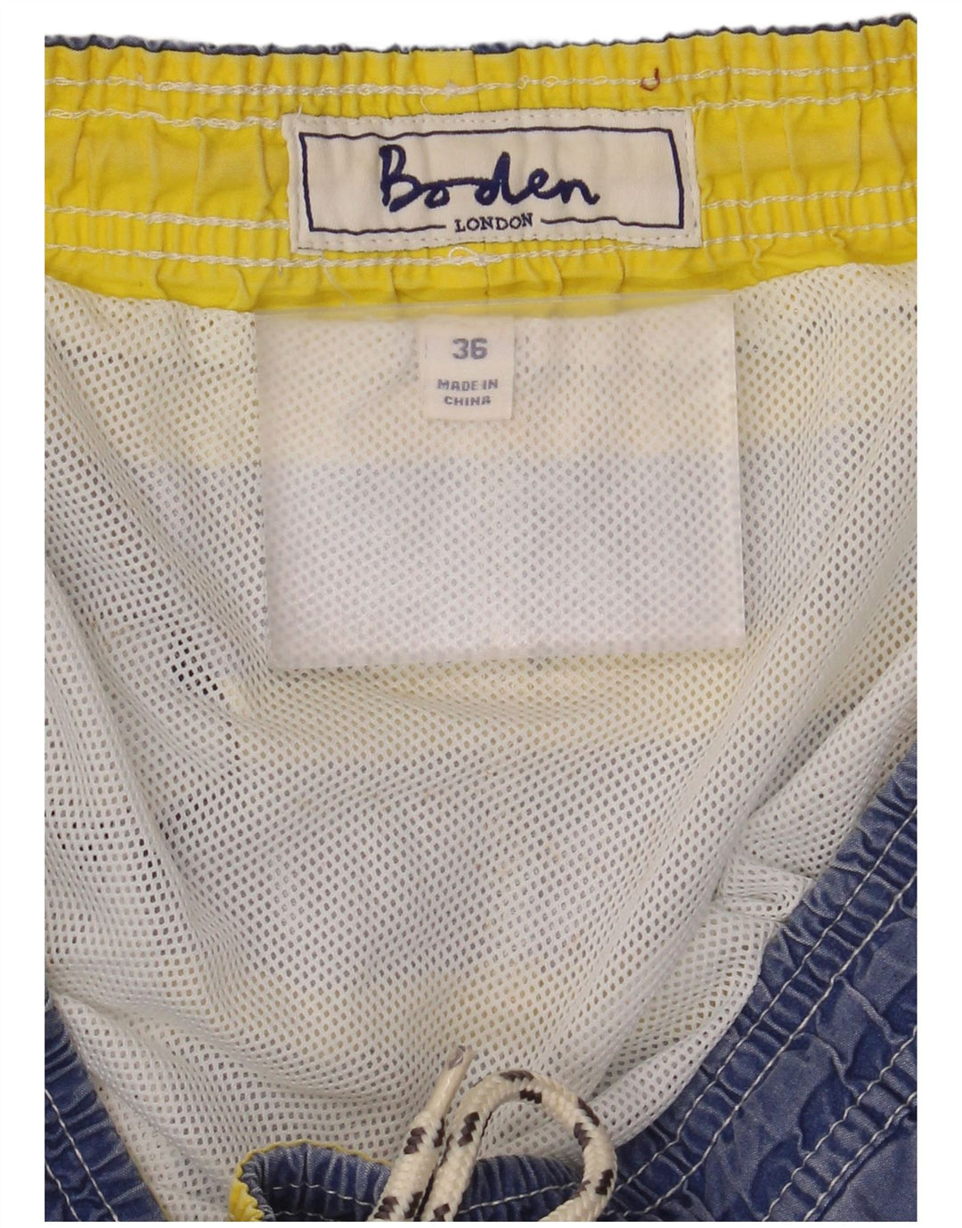 BODEN Pantaloncini da bagno da uomo grandi a righe blu