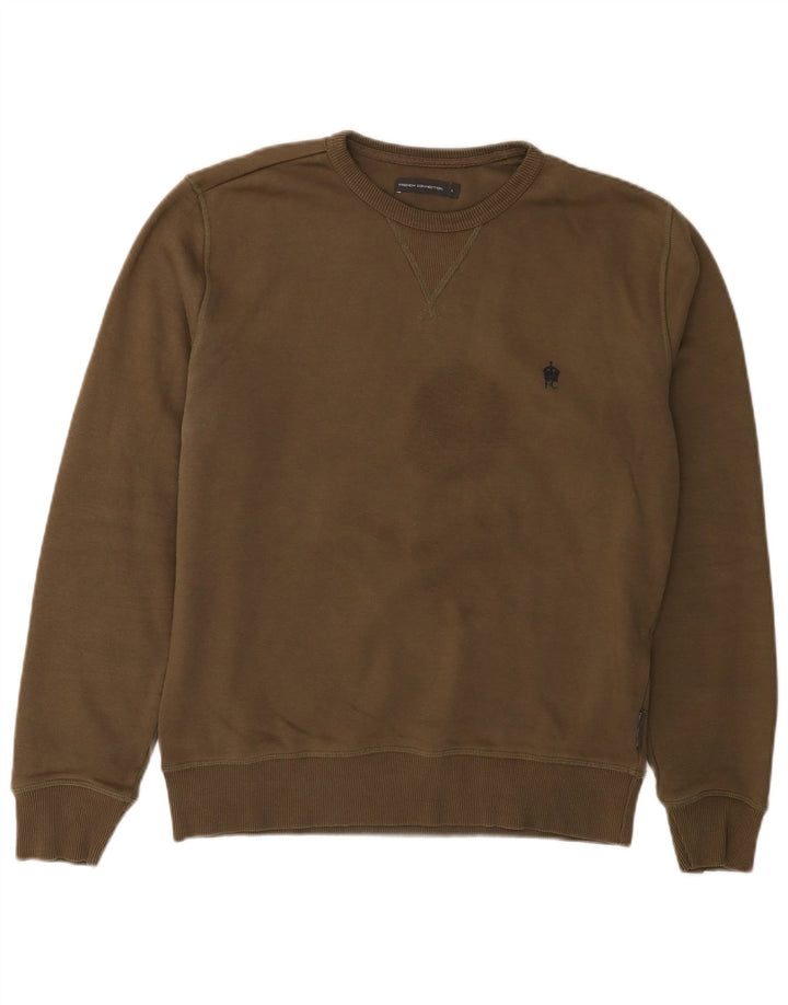 Felpa da uomo French Connection Maglione grande cotone kaki