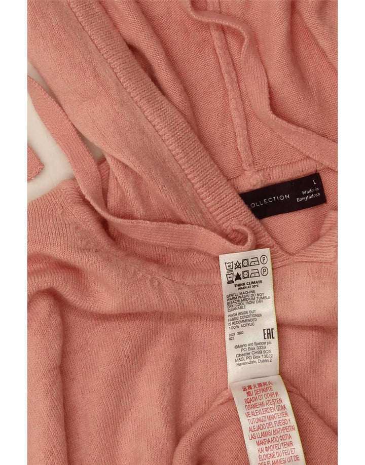 Maglione oversize con cappuccio da donna Marks & Spencer UK 16 grande rosa