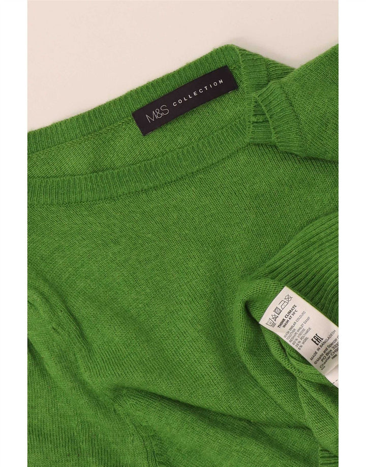 Maglione da donna Marks & Spencer con scollo a barca UK 12 Viscosa verde medio