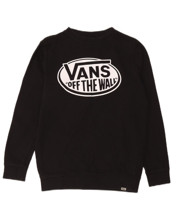 Felpa grafica da donna VANS maglione UK 14 cotone nero medio