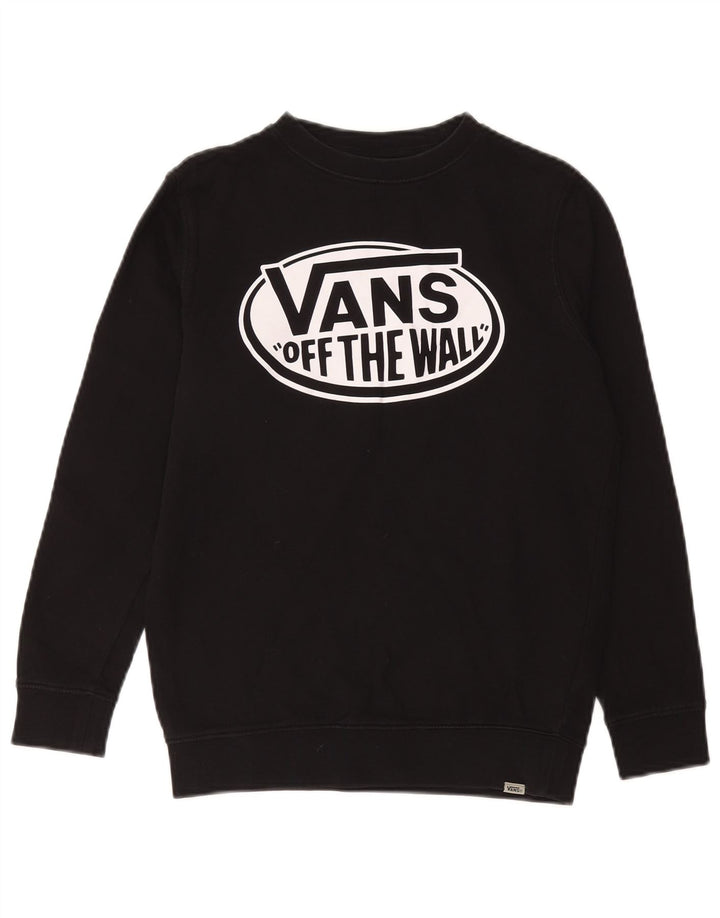 Felpa grafica da donna VANS maglione UK 14 cotone nero medio