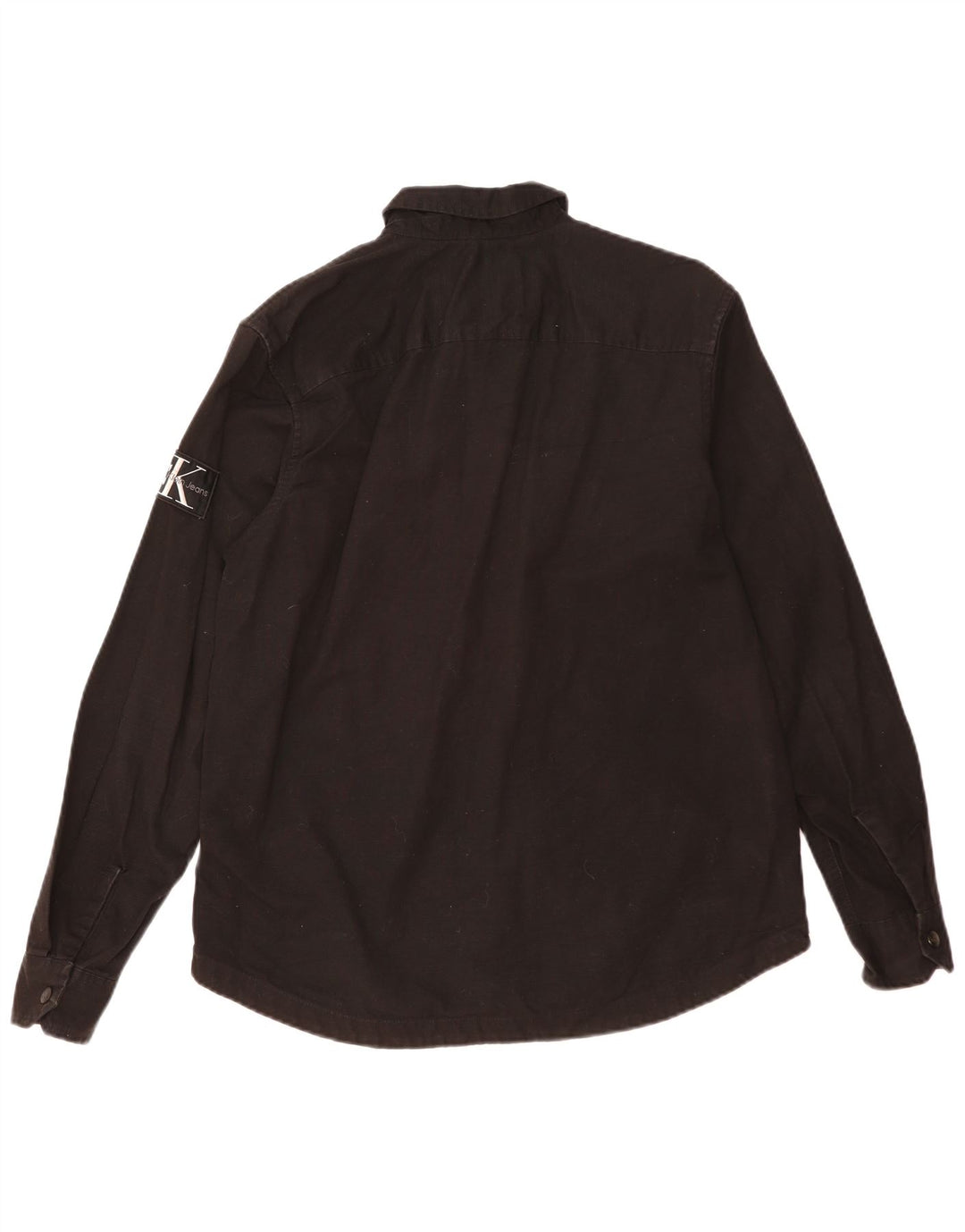 Camicia da uomo dalla vestibilità rilassata Calvin Klein, cotone nero medio