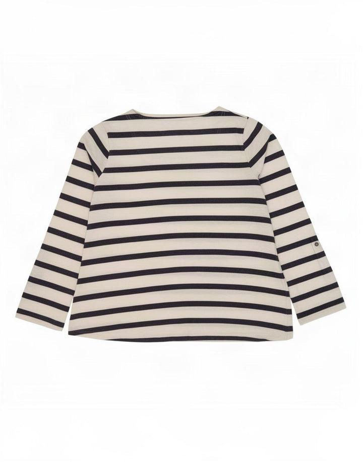 Top da donna a maniche lunghe Weird Fish UK 12 Cotone a righe bianche medie