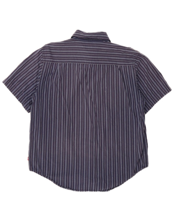 Levi's Mens Short Sleeve Shirt Large Navy Blue Pinstripe Cotton