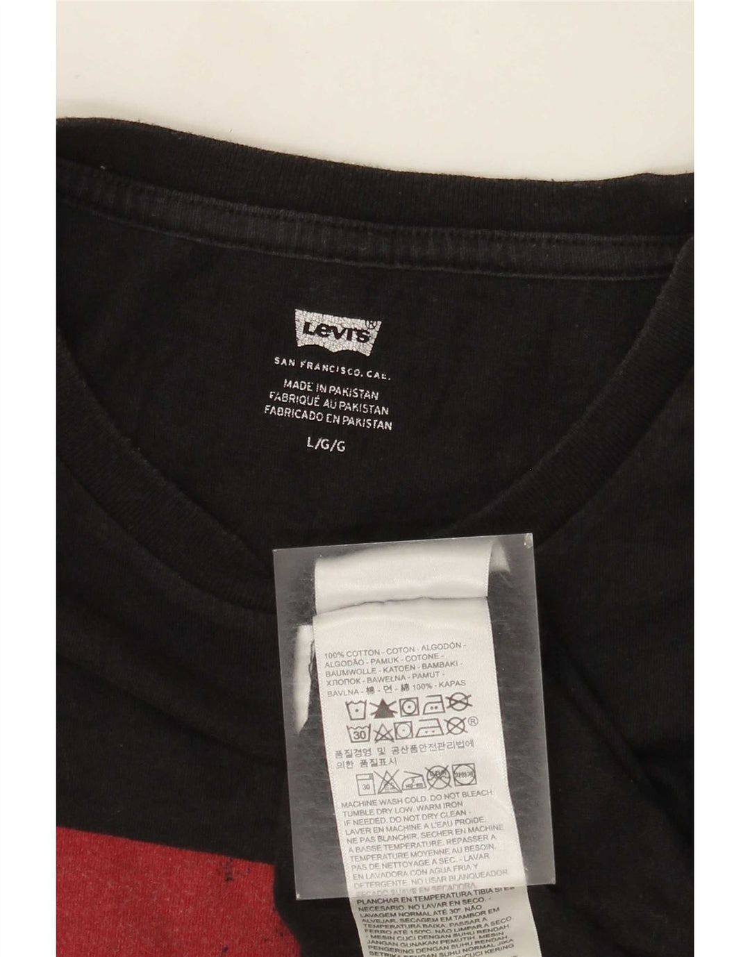 T-shirt grafica da uomo Levi's Top grande in cotone nero