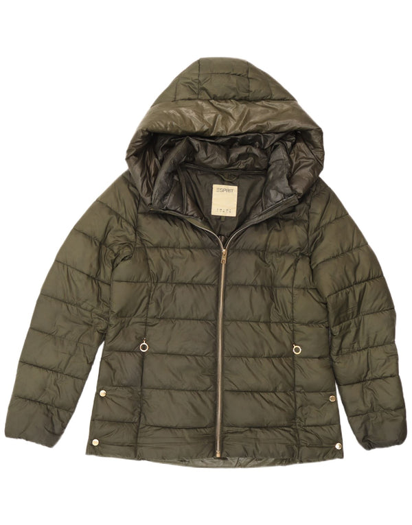 Giacca imbottita con cappuccio da donna Esprit UK 16 grande cachi