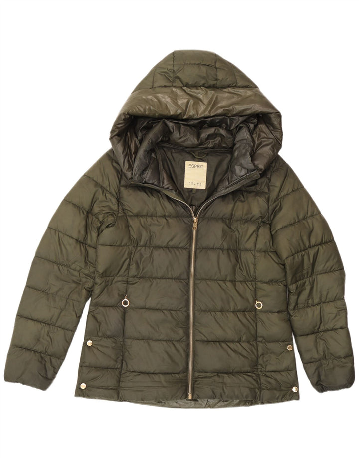 Giacca imbottita con cappuccio da donna Esprit UK 16 grande cachi
