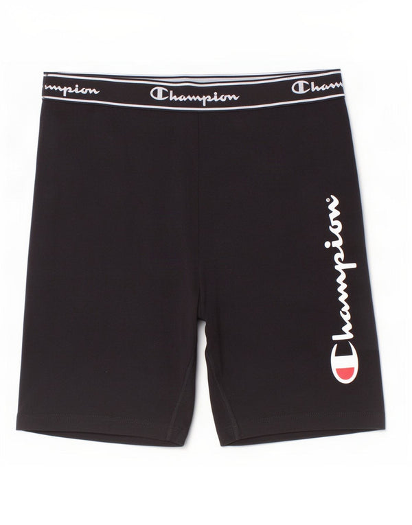 Pantaloncini sportivi grafici da donna Champion UK 14 grandi cotone nero
