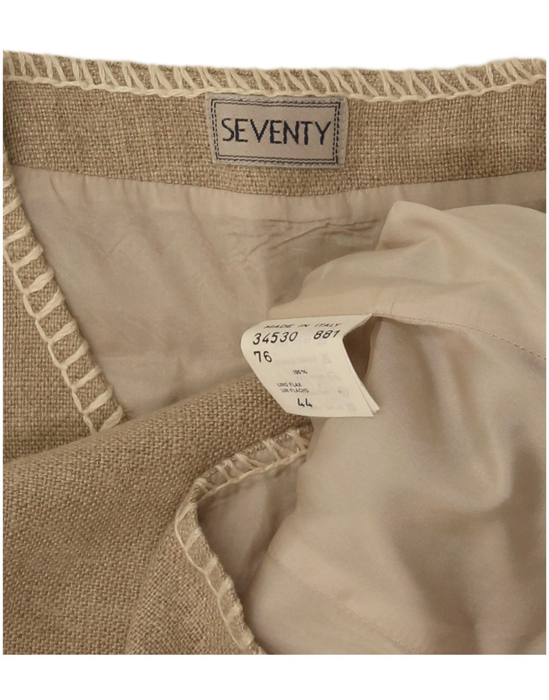 Gilet Donna Seventy IT 44 Beige Medio Lino