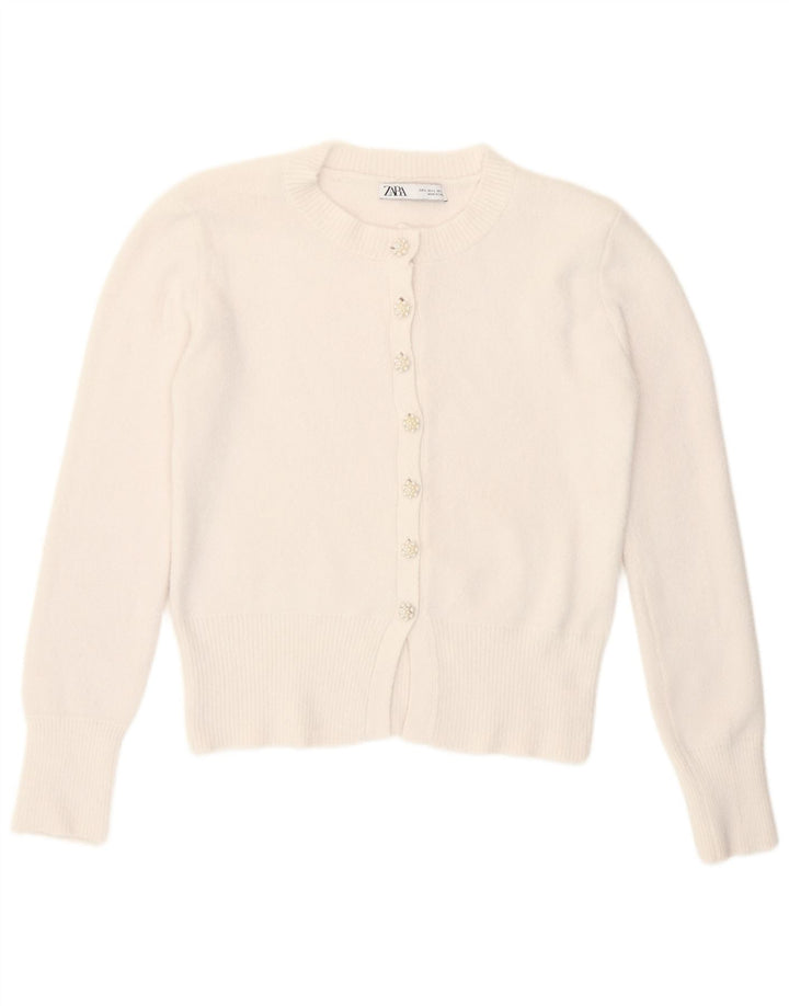 Maglione cardigan da donna Zara UK 14 grande bianco