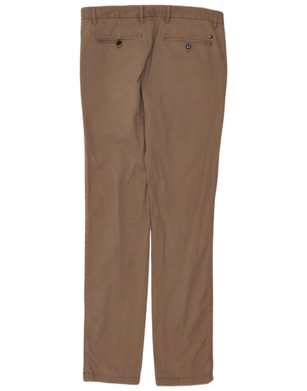 TOMMY HILFIGER Pantaloni chino slim da uomo W34 L33 Cotone beige