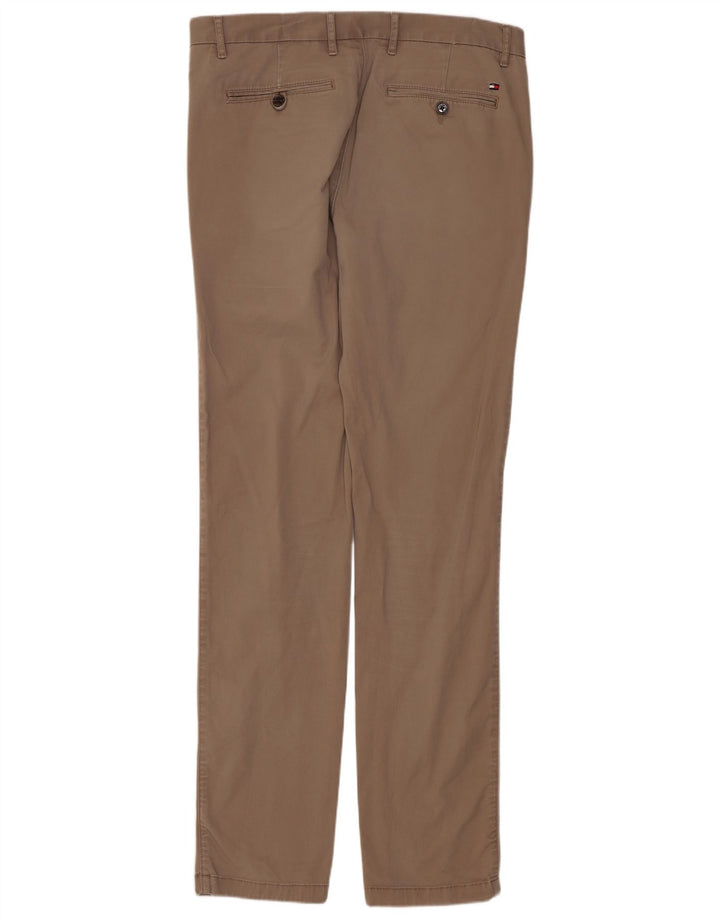TOMMY HILFIGER Pantaloni chino slim da uomo W34 L33 Cotone beige