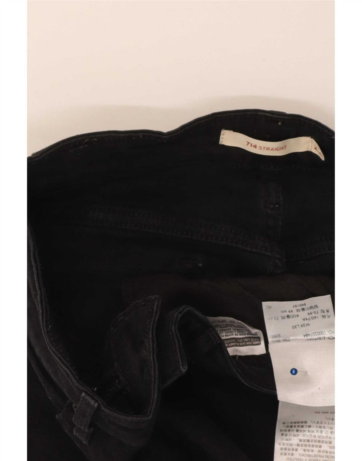 Jeans dritti Levi's 714 da donna W29 L30 cotone nero
