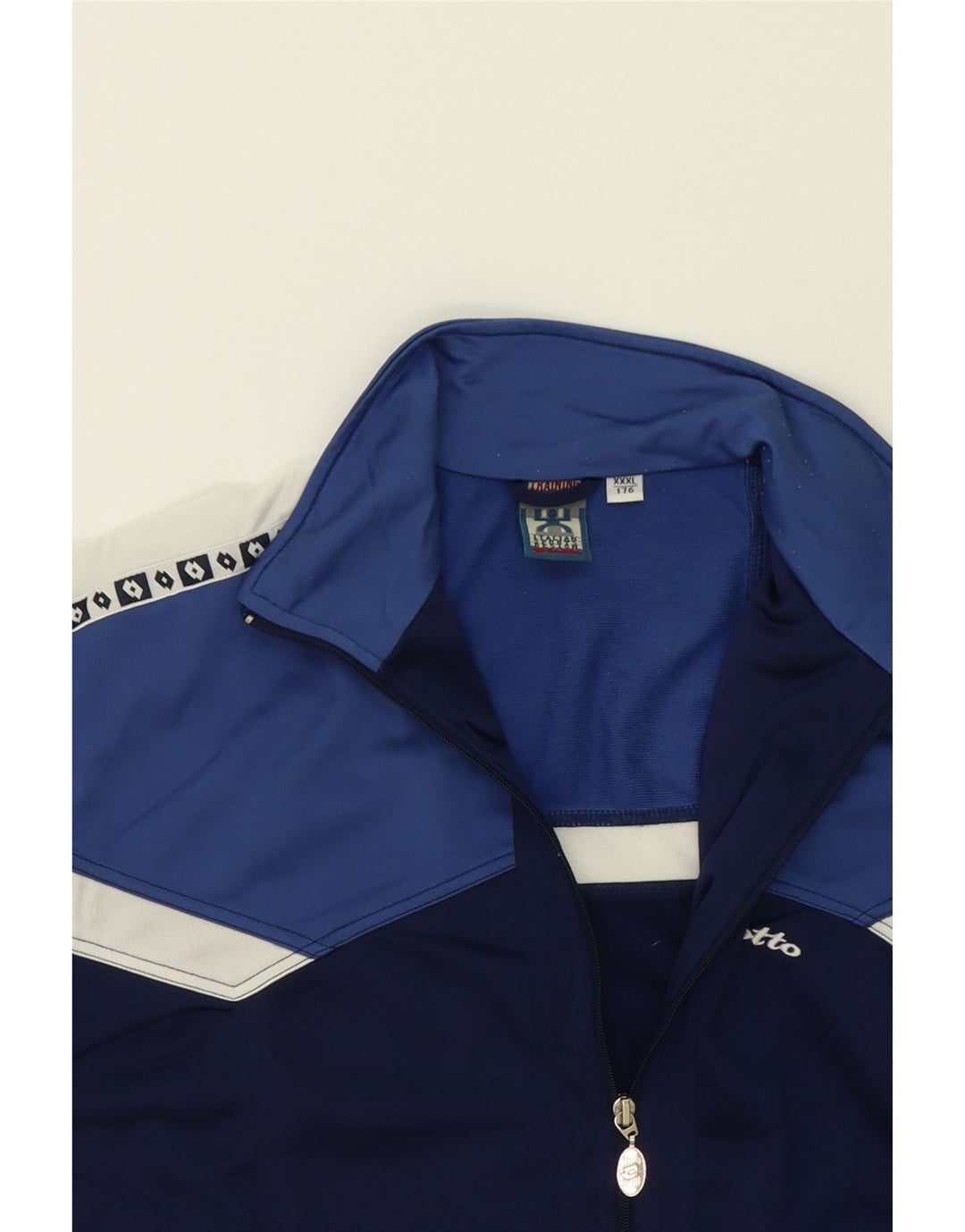 LOTTO Boys Tracksuit Top Jacket 15-16 Years 3XL Blue Colourblock Polyester Vintage Lotto and Second-Hand Lotto from Messina Hembry 