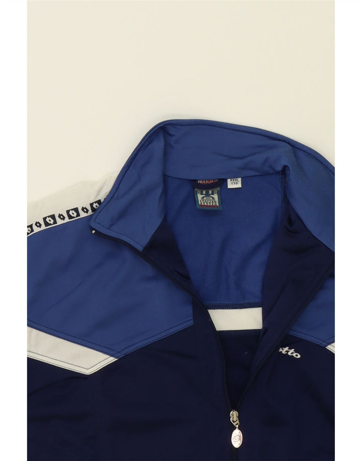 LOTTO Boys Tracksuit Top Jacket 15-16 Years 3XL Blue Colourblock Polyester Vintage Lotto and Second-Hand Lotto from Messina Hembry 
