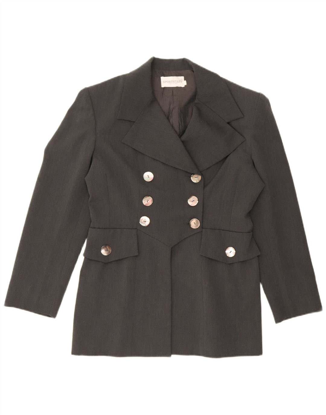 Giacca blazer doppiopetto da donna Sportstaff IT 48 XL Poliammide grigia