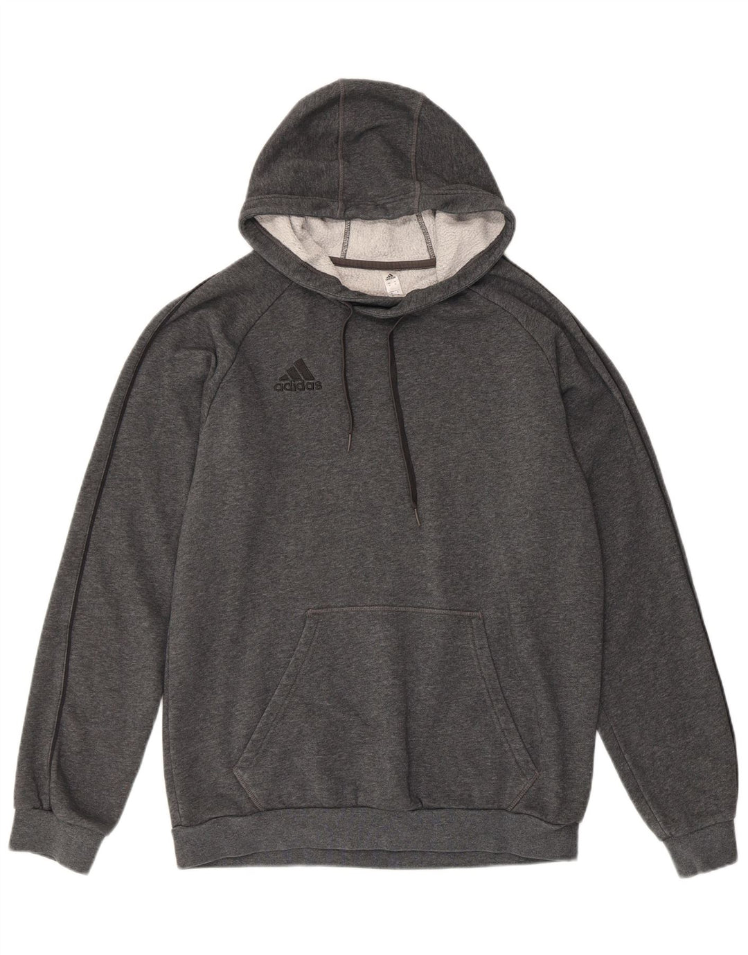 Felpa con cappuccio da uomo ADIDAS in cotone grigio medio