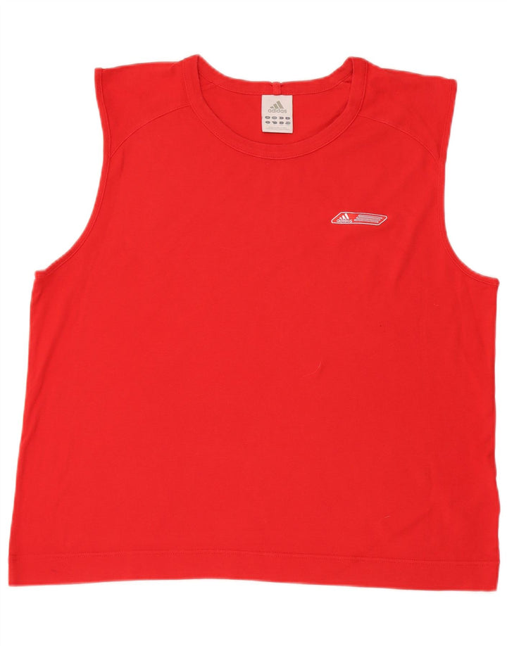 Canotta Adidas da uomo grande in cotone rosso
