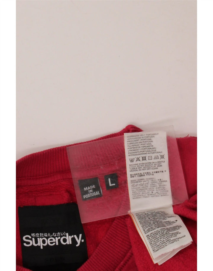 Felpa grafica da uomo SUPERDRY Maglione grande cotone rosa