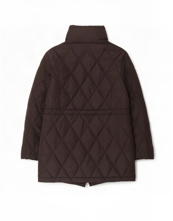 Cappotto imbottito trapuntato da donna Marks & Spencer UK 14 grande poliestere nero