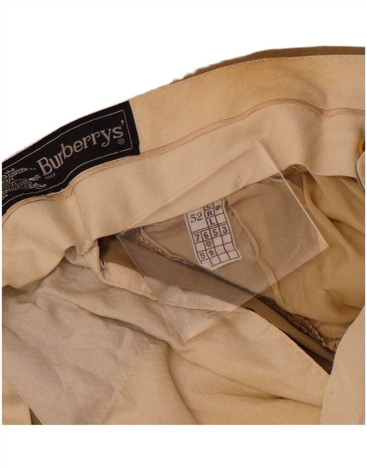Pantaloni da abito con pegging da uomo Burberrys IT 52 Large W36 L32 Beige