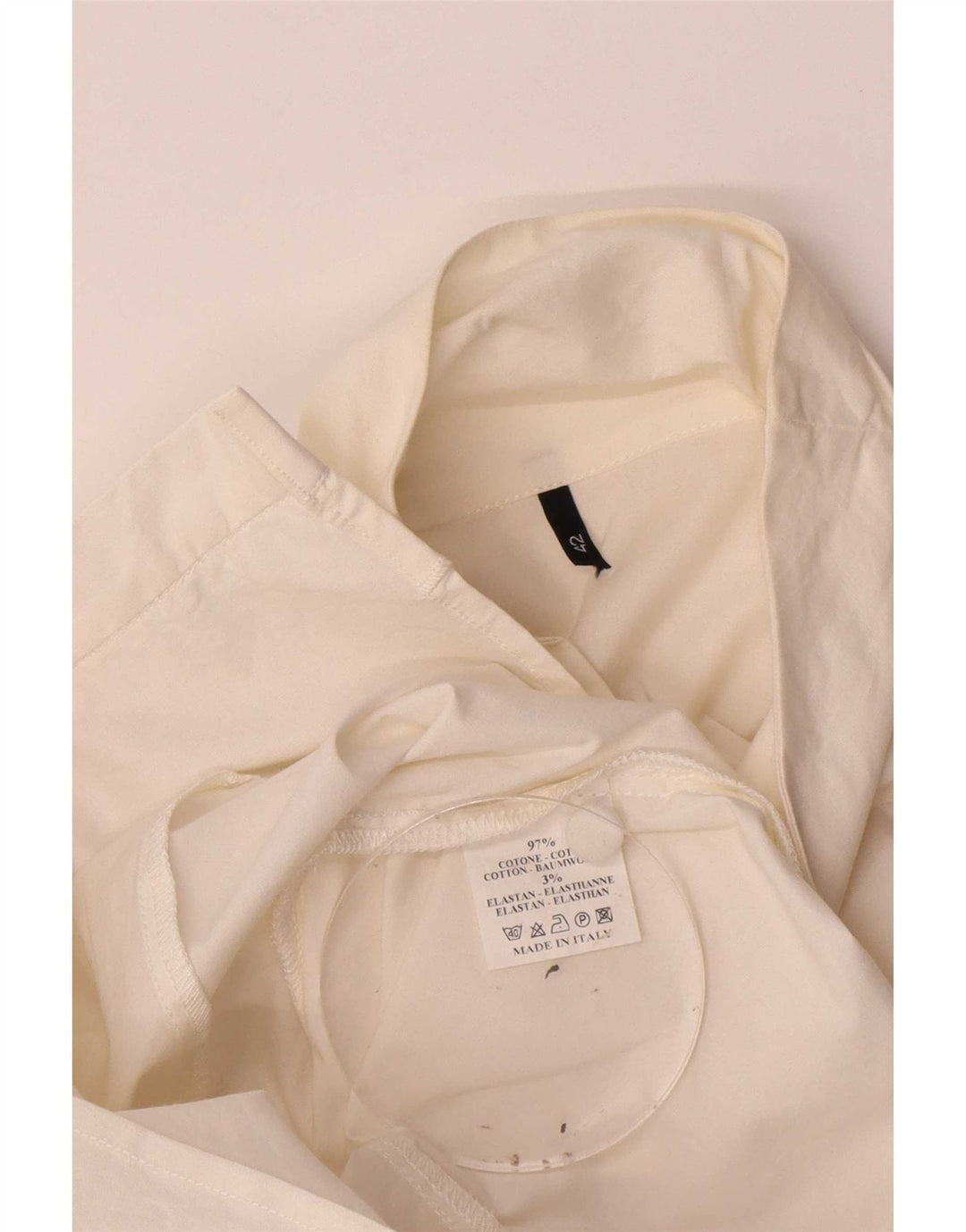 Camicetta da donna vintage con volant sul davanti IT 42 Cotone bianco medio