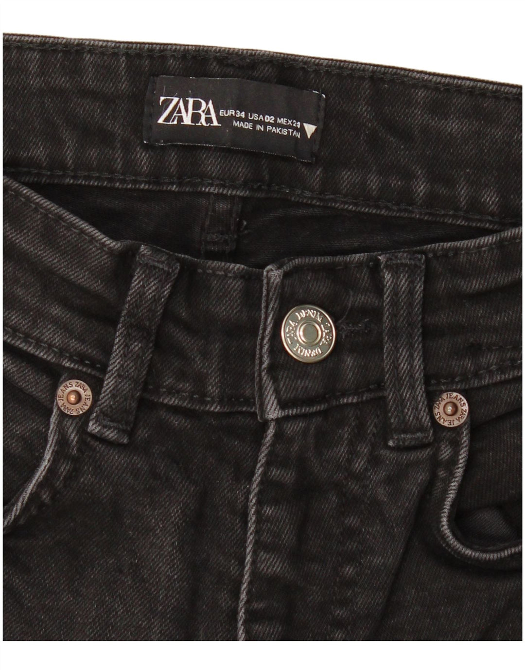 Jeans Bootcut da Donna ZARA EU 34 2XS W24 L26 Nero