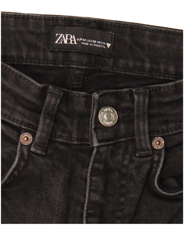 Jeans Bootcut da Donna ZARA EU 34 2XS W24 L26 Nero