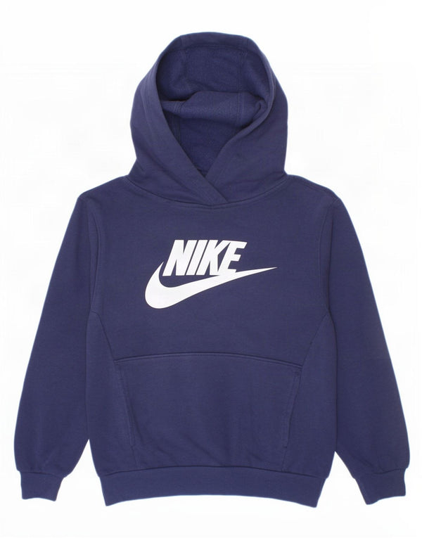 Felpa con cappuccio grafica Nike da ragazzo, 5-6 anni, cotone medio blu navy