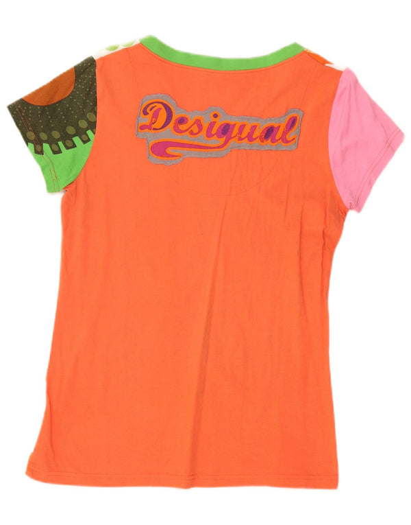 Desigual Maglietta grafica da donna Top UK 18 XL Cotone geometrico multicolore