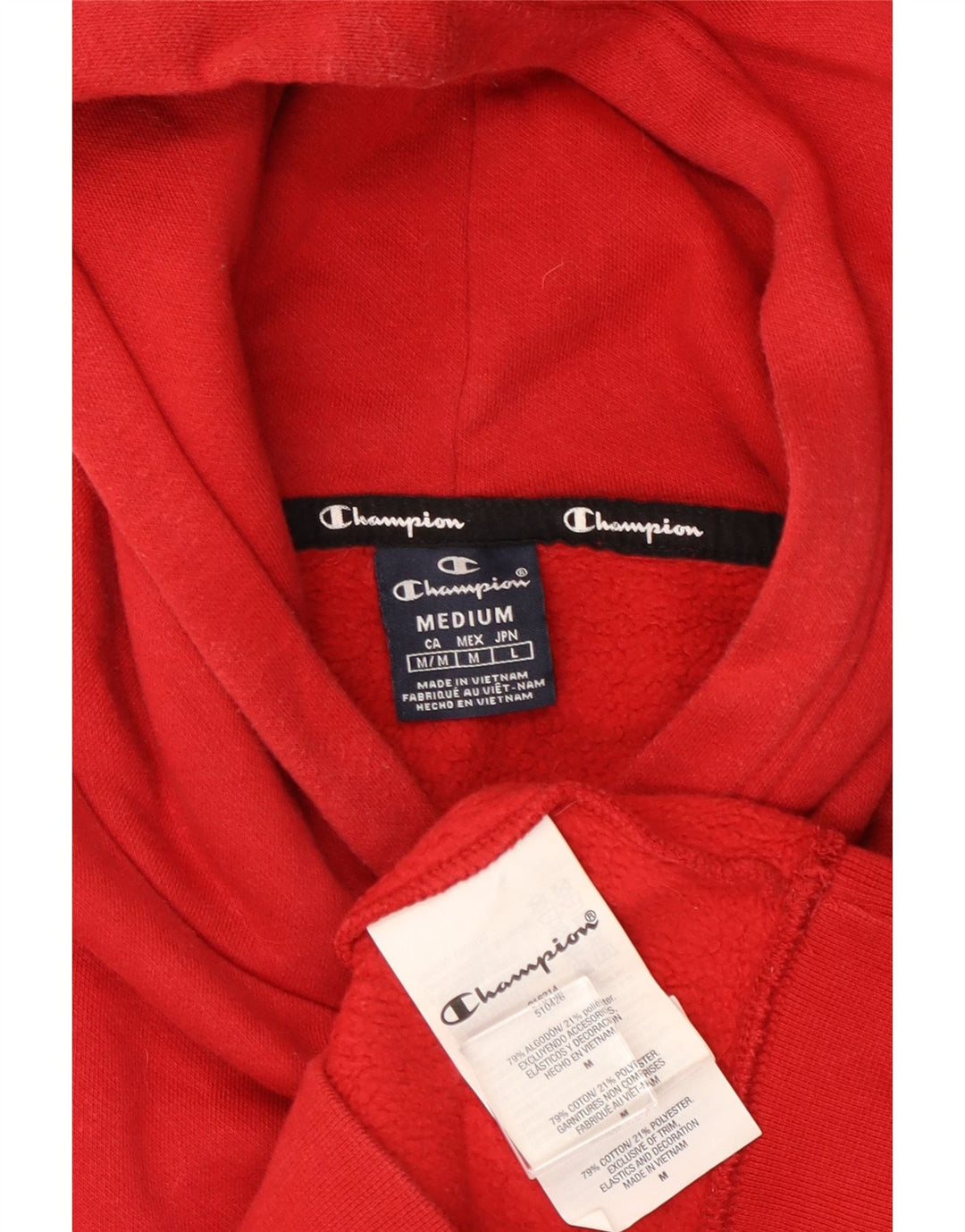 Maglione con cappuccio da uomo CHAMPION in cotone rosso medio