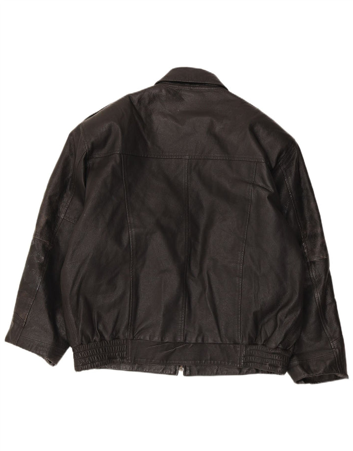 Giacca in pelle da uomo MILANO UK 40 grande in pelle nera