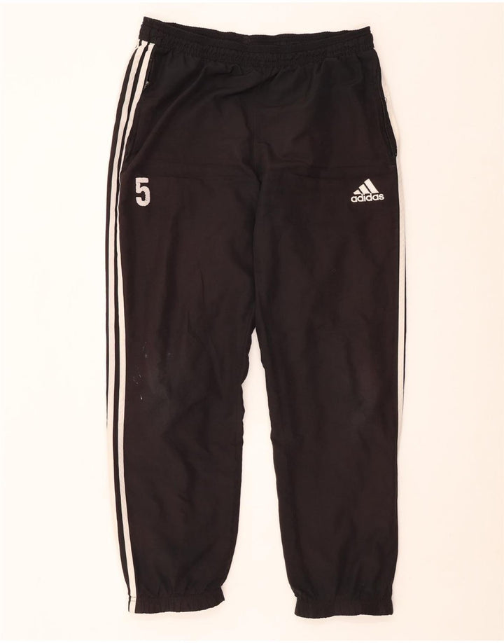 Pantaloni da tuta con grafica ADIDAS da uomo, pantaloni da jogging, grandi, in poliestere nero