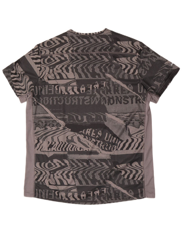 T-shirt grafica da uomo Adidas Aeroready Top XL poliestere geometrico grigio